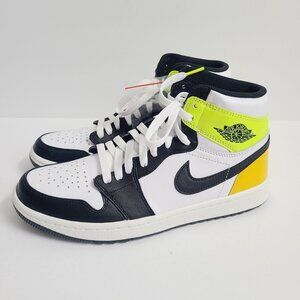 NEW Nike Air Jordan 1 High Golf Shoes DQ0660-105 Size 8 White University Gold